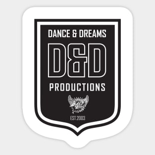 Dance & Dreams Productions Crest T White Sticker